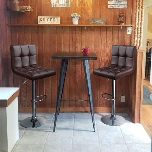 Bar Stools / Kitchen Counter Chairs - Set of Two - Brown Colour