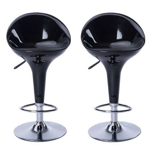 Bar Stools / Kitchen Counter Stools - Set of 2  Black Colour