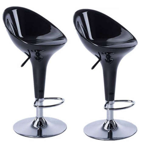 Bar Stools / Kitchen Counter Stools - Set of 2  Black Colour