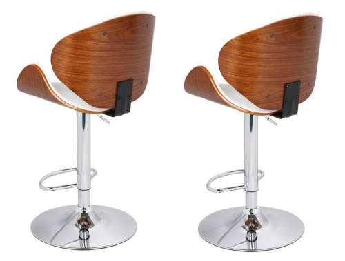 Bar Stools / Kitchen Breakfast Chairs  Pack of 2-Cream / Brown Colour