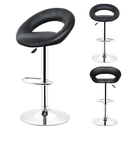 Bar Stools / Kitchen Breakfast Chairs - Two Pack - Black Colour