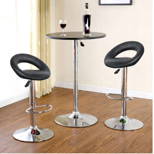Bar Stools / Kitchen Breakfast Chairs - Two Pack - Black Colour