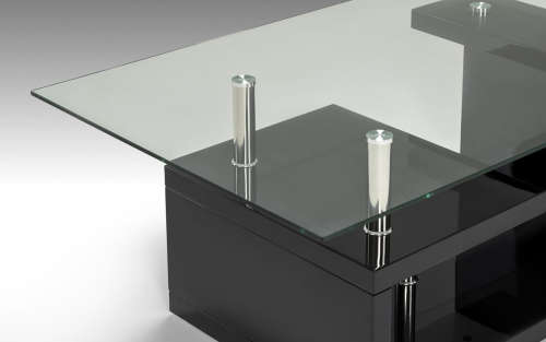 Coffee Tables - Tempered Glass Top - Black Base