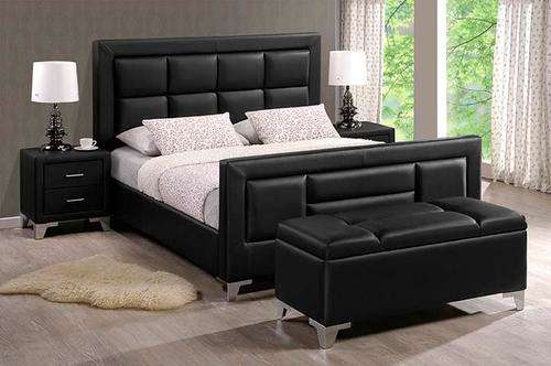 Bedroom Suite / Set  (Heaboard / Base Pedestals) (Leather Finish)