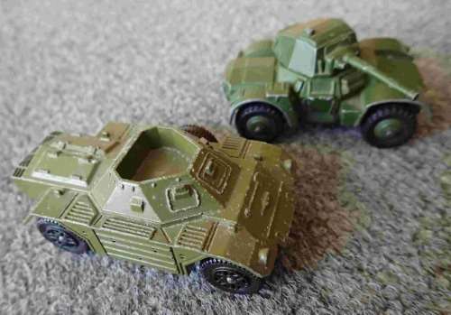Vintage Diecast Dinky - Ferret and Daimler armoured car set