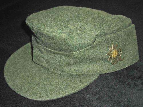 WW2 German Field Cap with metal Edelweiss badge - Now Price reduced!