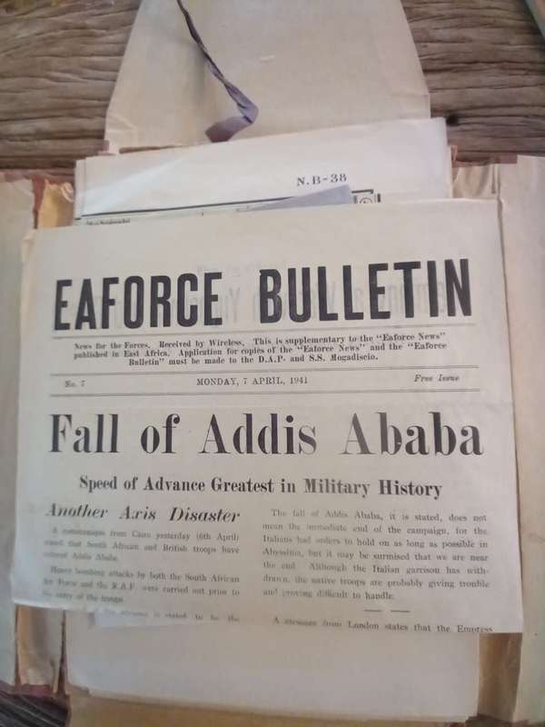 Collection of war memorabilia from the Kenyan-Italian Somaliland Abyssinia campaign