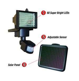 FREE DELIVERY JHB.60 LED SOLAR OUTDOOR MOTION SENSOR  **RECEIVE A COMPLIMENTARY 10W LED FLOOD LIGHT*