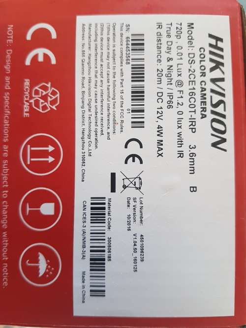 Hikvision HD720P Turbo HD Bullet CCTV Camera