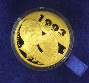 2007 MANDELA & DE  KLERK 1OZ GOLD COIN PROTEA still sealed FROM THE MINT