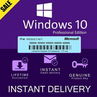 Windows 10 Professional NEW Lifetime Activation Guaranteed 32 and 64 Bit