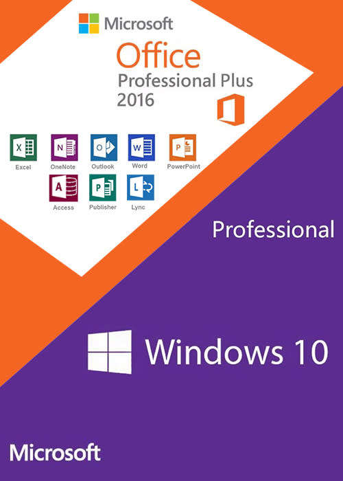 WINDOWS 10 PRO + MS OFFICE PRO PLUS 2016 COMBO DEAL 32 and 64 Bit