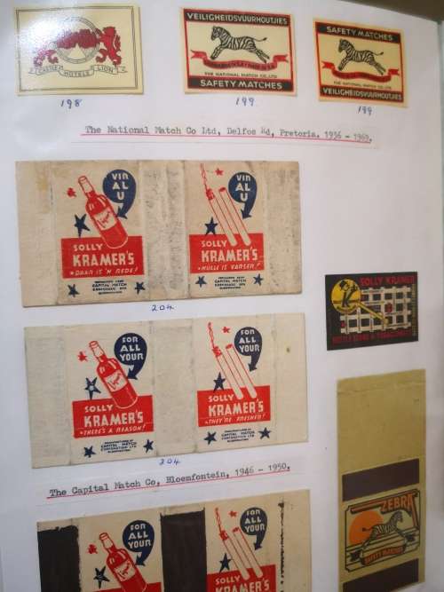 Antique/Vintage South African Matchbox Label Collection - 1887
