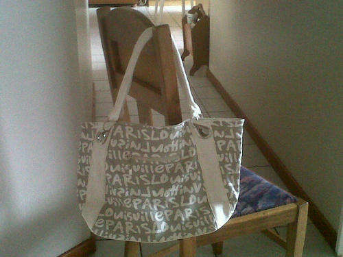 STYLISH HANDBAG - WHITE HANDBAG WITH PRINT DETAIL
