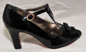 LADIES ELEGANT ZOOM SHOES - HQO23 BOW PEEPTOE BLACK