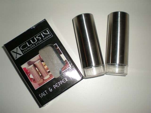 SALT AND PEPPER HOLDERS - SILVER