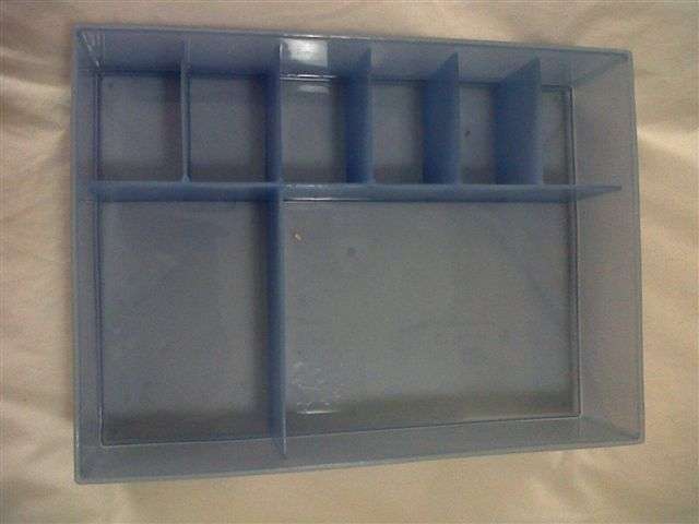 BLUE PLASTIC UTILITY "DRAWER" FOR SOCKS & UNDERWEAR