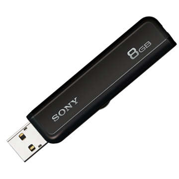 SONY MICRO VAULT 8GB / 8G USB FLASH DRIVE / MEMORY, USB MEMORY STICK / DISC, PURE BLACK, MICROVAULT