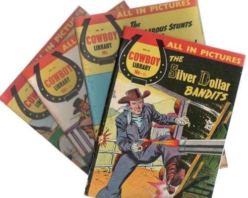 Set of 4 Cowboy Library All in Pictures Westerns