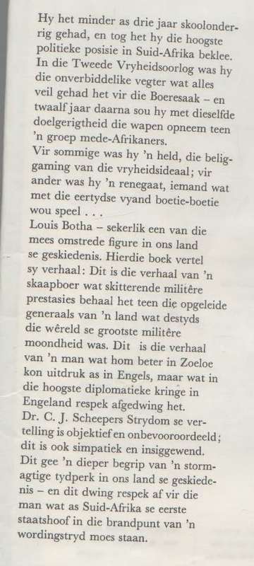 HELD VAN COLENSO, DIE VERHAAL VAN GENL. LOUIS BOTHA - DR CJ SCHEEPERS STRYDOM (1 STE DRUK 1972)