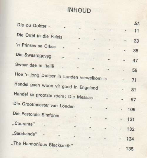 GEORGE FREDERIC HANDEL , MY GROOTMEESTERSREEKS - ANNA S DU RAAN (1969)