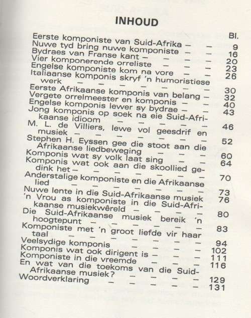 KOMPONISTE VAN SUID-AFRIKA - JAN BOUWS (1971)