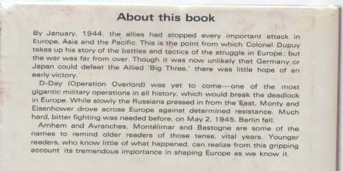 EUROPEAN LAND BATTLES , 1944 - 1945 - TREVOR NEVITT DUPUY (1963) WORLD WAR II