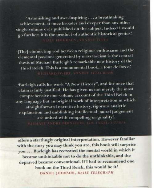 THE THIRD REICH, A NEW HISTORY - MICHAEL BURLEIGH (1 ST PUBLISHED 2000)