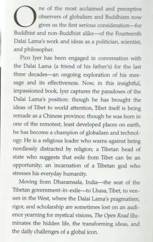 THE OPEN ROAD, THE GLOBAL JOURNEY OF THE 14TH DALAI LAMA - PICO IYER