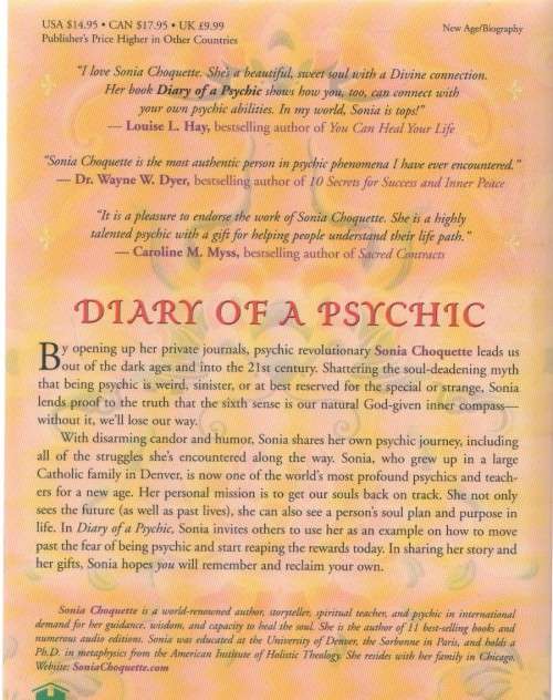 DIARY OF A PSYCHIC, SHATTERING THE MYTHS - SONIA CHOQUETTE (5 TH PRINT 2006)