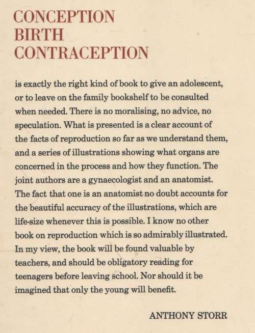 CONCEPTION BIRTH CONTACEPTION - RJ DEMAREST, JOHN J SCIARRA (1 ST PRINT 1969)
