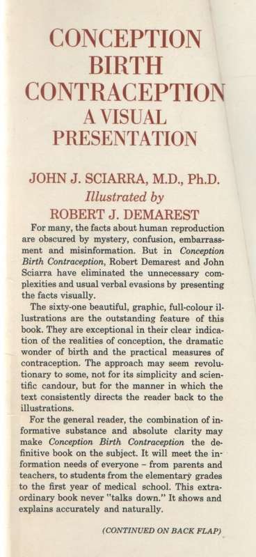 CONCEPTION BIRTH CONTACEPTION - RJ DEMAREST, JOHN J SCIARRA (1 ST PRINT 1969)