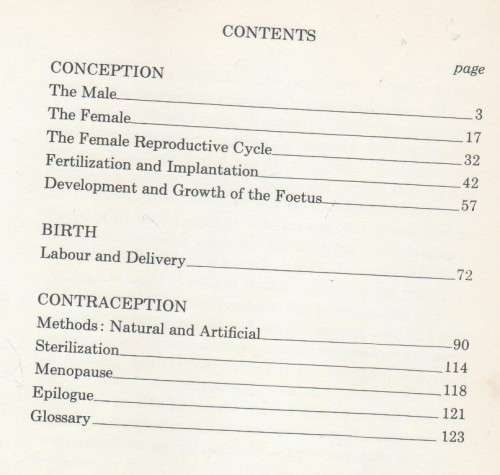 CONCEPTION BIRTH CONTACEPTION - RJ DEMAREST, JOHN J SCIARRA (1 ST PRINT 1969)