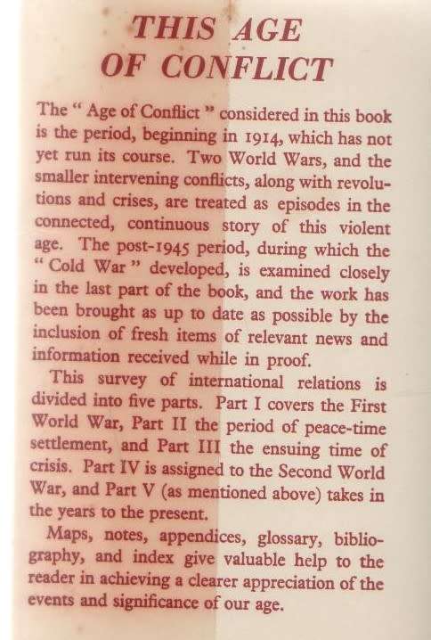 THIS AGE OF CONFLICT, 1914 TO THE PRESENT DAY - FRANK P CHAMBERS (1950)