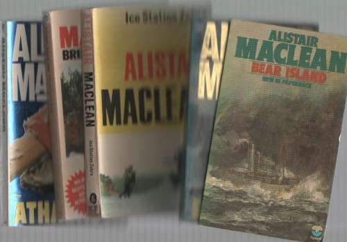 FIVE PAPERBACKS BY THE AUTHOR ALISTAIR MACLEAN