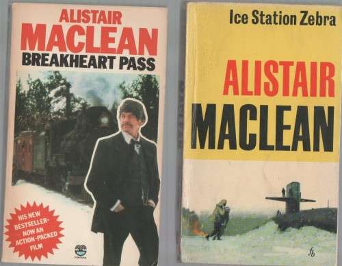 FIVE PAPERBACKS BY THE AUTHOR ALISTAIR MACLEAN