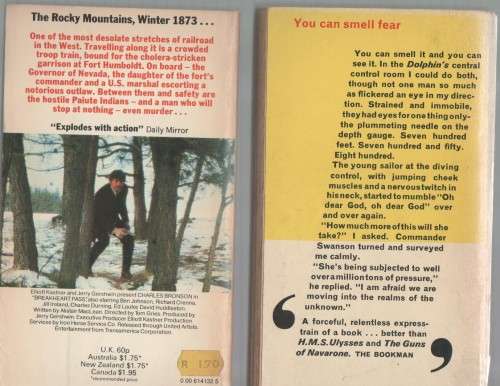 FIVE PAPERBACKS BY THE AUTHOR ALISTAIR MACLEAN
