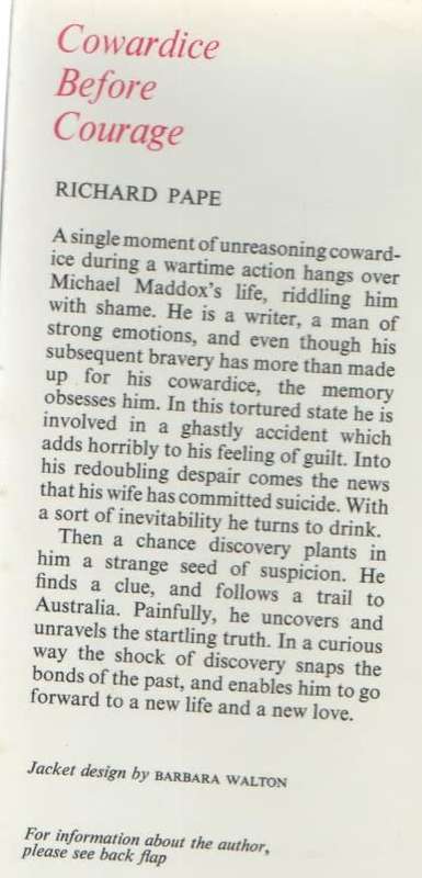 COWARDICE BEFORE COURAGE - RICHARD PAPE (1970)