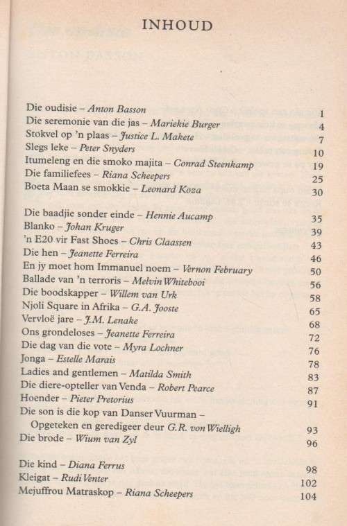 TAXI , STAANPLEK - STORIES - G A JOOSTE (3 DE DRUK 1998)