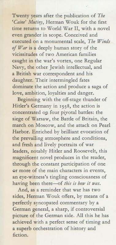 THE WINDS OF WAR - HERMAN WOUK (1971 - WORLD WAR II )