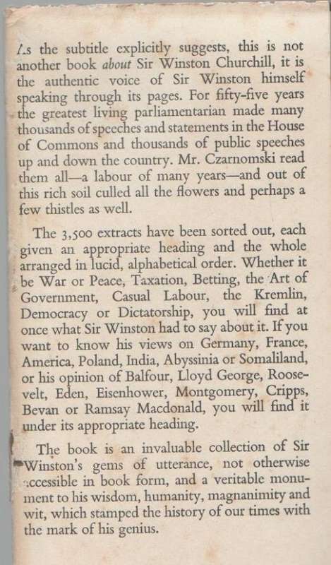 THE WISDOM OF WINSTON CHURCHILL (1 ST PUBLISHED 1956)