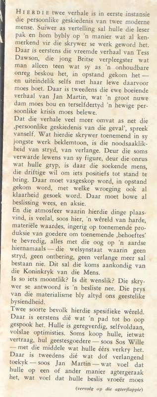 DIE SOEKENDE MENS - W A DE KLERK (1960)