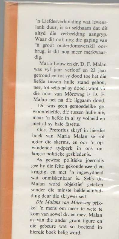 DIE MALANS VAN MOREWAG - GERT PRETORIUS (1965)