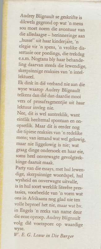DIE BLYE DAE - AUDREY BLIGNAUT (6 DE DRUK 1971)