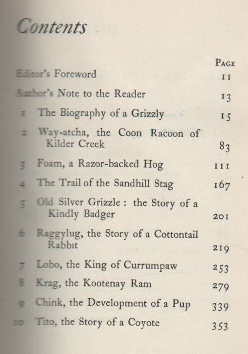 THE BEST OF ERNEST THOMPSON SETON   (2 ND IMPRESSION 1961)