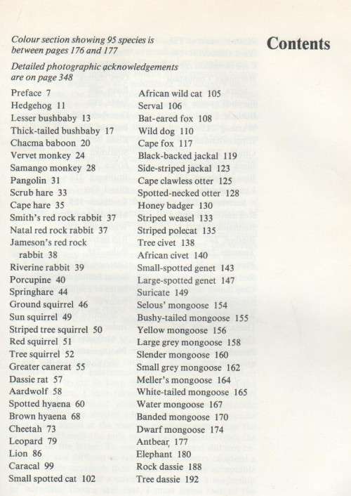 MABERLY'S MAMMALS OF SOUTHERN  AFRICA - RICHARD GOSS (1 ST PUBL 1986)