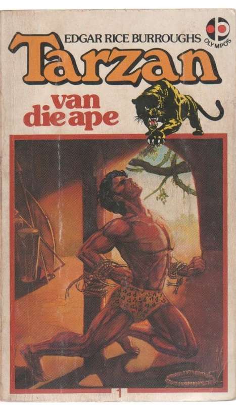 VYF AFRIKAANSE TARZANBOEKE, NR'S 9,7,6,3 EN 1 - EDGAR RICE BURROUGHS