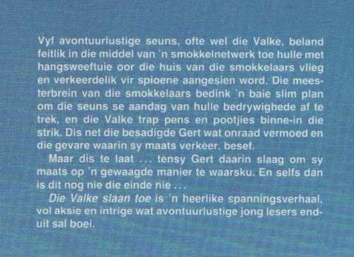 DIE VALKE SLAAN TOE - TINUS BROWN (1 STE UITGAWE 1988) JEUGVERHAAL