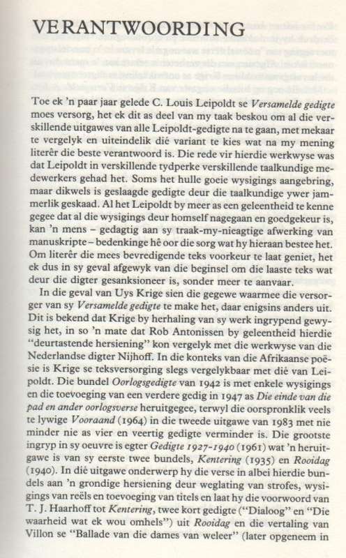 VERSAMELDE GEDIGTE - UYS KRIGE (2 DE DRUK 1985)