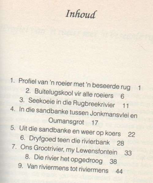 ROEIERS OP DIE RUGBREEK-RIVIER - MARETHA MAARTENS (1 STE UITGAWE 1993)
